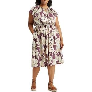 Chaps 3x Plus Size Dress- XXXL- stretchy, lightweight, elastic waist pockets‎
